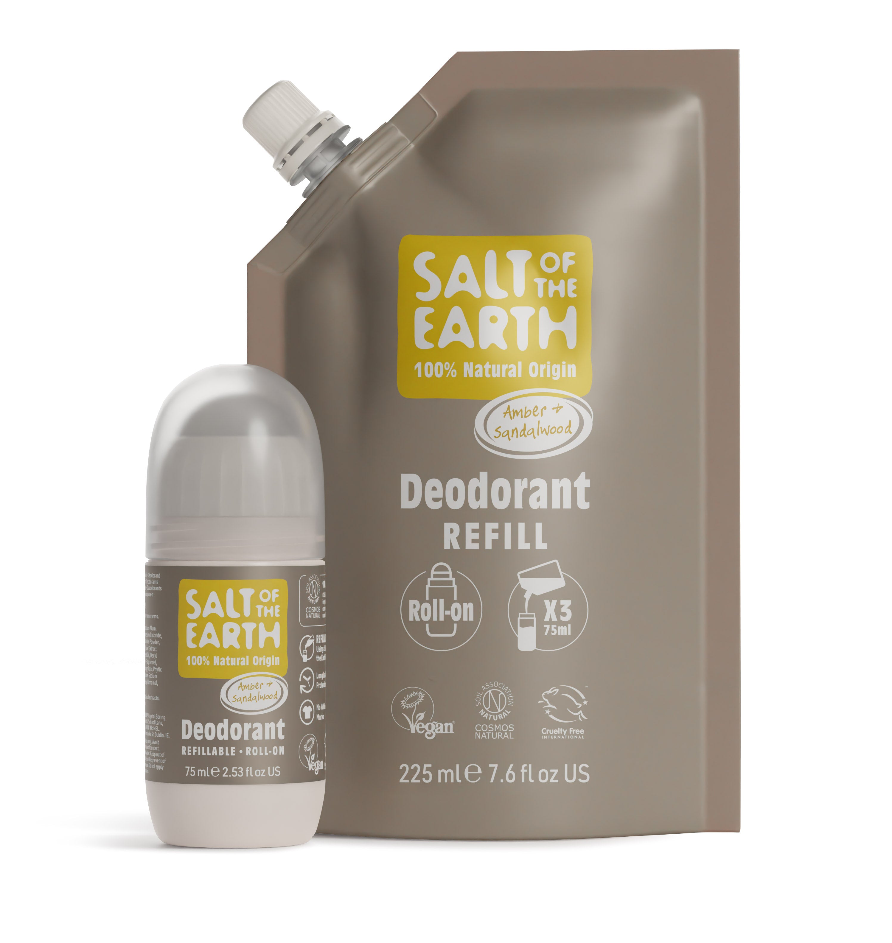 Amber & Sandelhout Roll-On Navulzakje 225ML