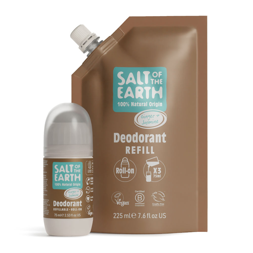 Ginger & Jasmine Roll-On Refill Pouch 225ML