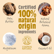 Salt of the Earth Amber + Sandalwood stick deodorant made with 100% natural ingredients, including shea butter, coconut oil, magnesium, and natural botanical aroma.