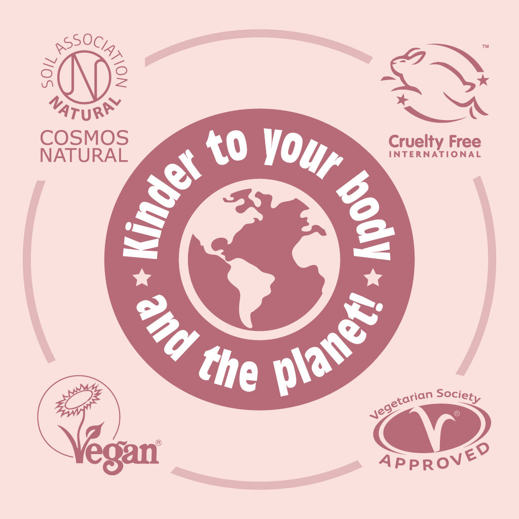 Salt of the Earth deodorant stick certified by COSMOS Natural, Cruelty-Free International, Vegan Society, and Vegetarian Society.
