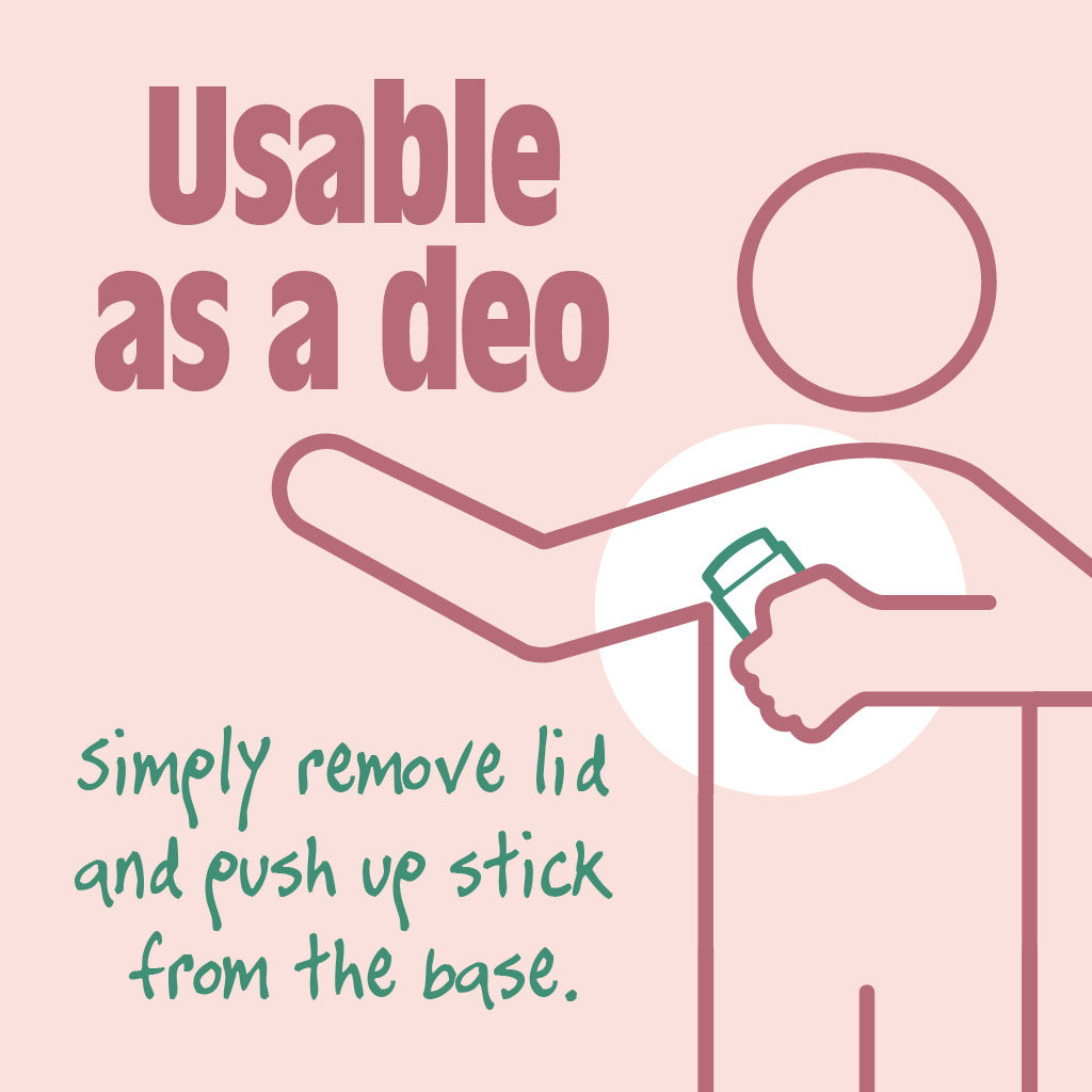 Salt of the Earth Melon + Cucumber deodorant stick: simply remove lid and push the stick up from the base for application.