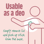 Salt of the Earth Melon + Cucumber deodorant stick: simply remove lid and push the stick up from the base for application.