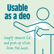 Salt of the Earth Unscented deodorant stick: simply remove lid and push the stick up from the base for application.