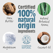 Salt of the Earth Vetiver & Citrus stick deodorant made with 100% natural ingredients, including shea butter, coconut oil, magnesium, and natural botanical aroma.