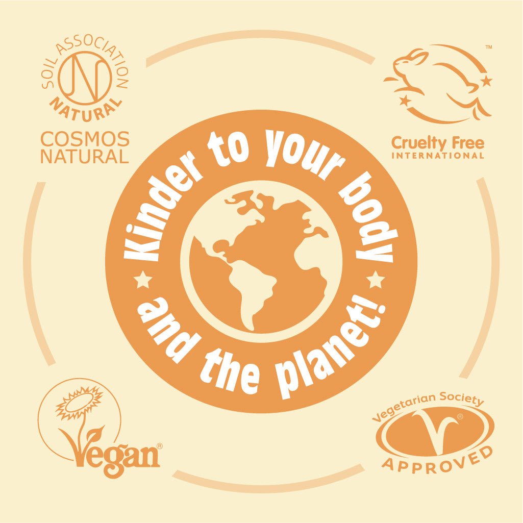 Salt of the Earth certified by Soil Association, COSMOS Natural, Cruelty Free International, Vegan Society, and Vegetarian Society