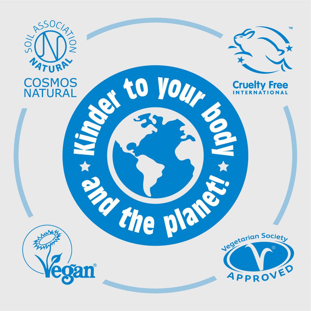 Salt of the Earth certified by Soil Association, COSMOS Natural, Cruelty Free International, Vegan Society, and Vegetarian Society